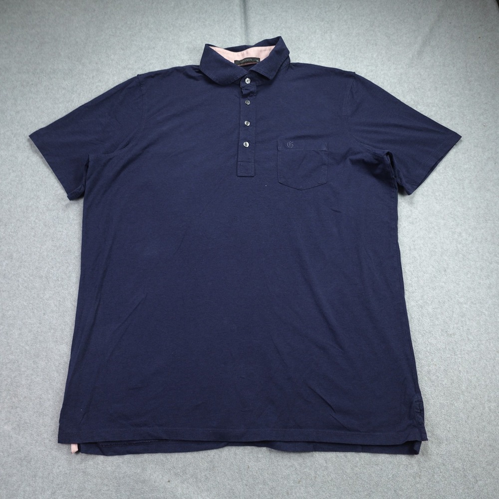 Greyson Polo Shirt Mens XL Navy Blue Pima Cotton Blend Golf Short Sleeve 11915
